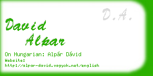 david alpar business card