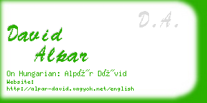 david alpar business card